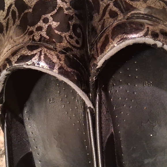 Dansko Black and Silver Floral Women's Mules - Picture 10 of 12